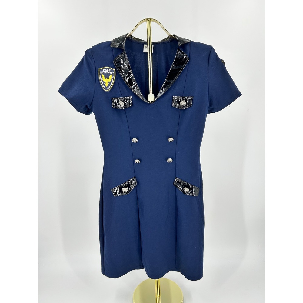 Spirit Halloween Women Navy Blue Police Officer Costume Dress Size M 01339795